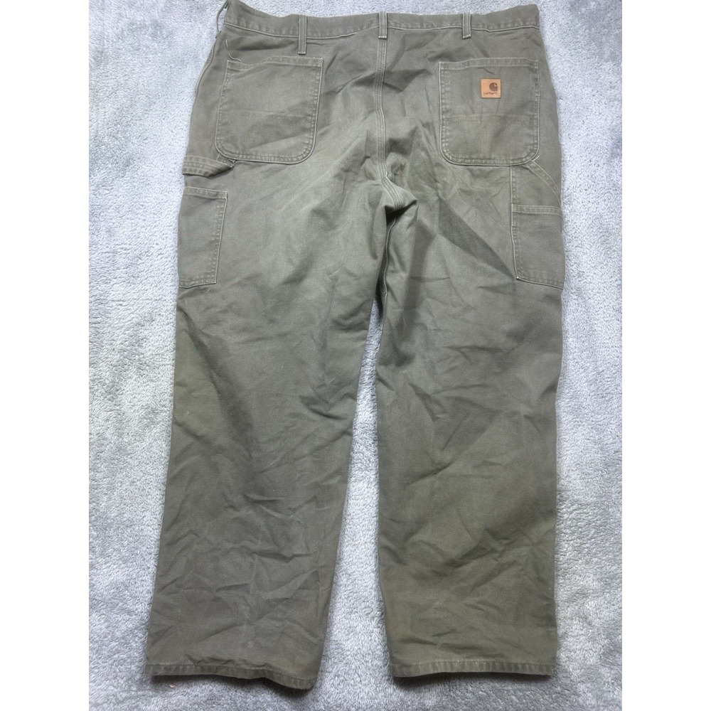 Carhartt Pants Mens 42x30 Moss Green Carpenter Dungaree Canvas Duck B11 MOS - Picture 3 of 15